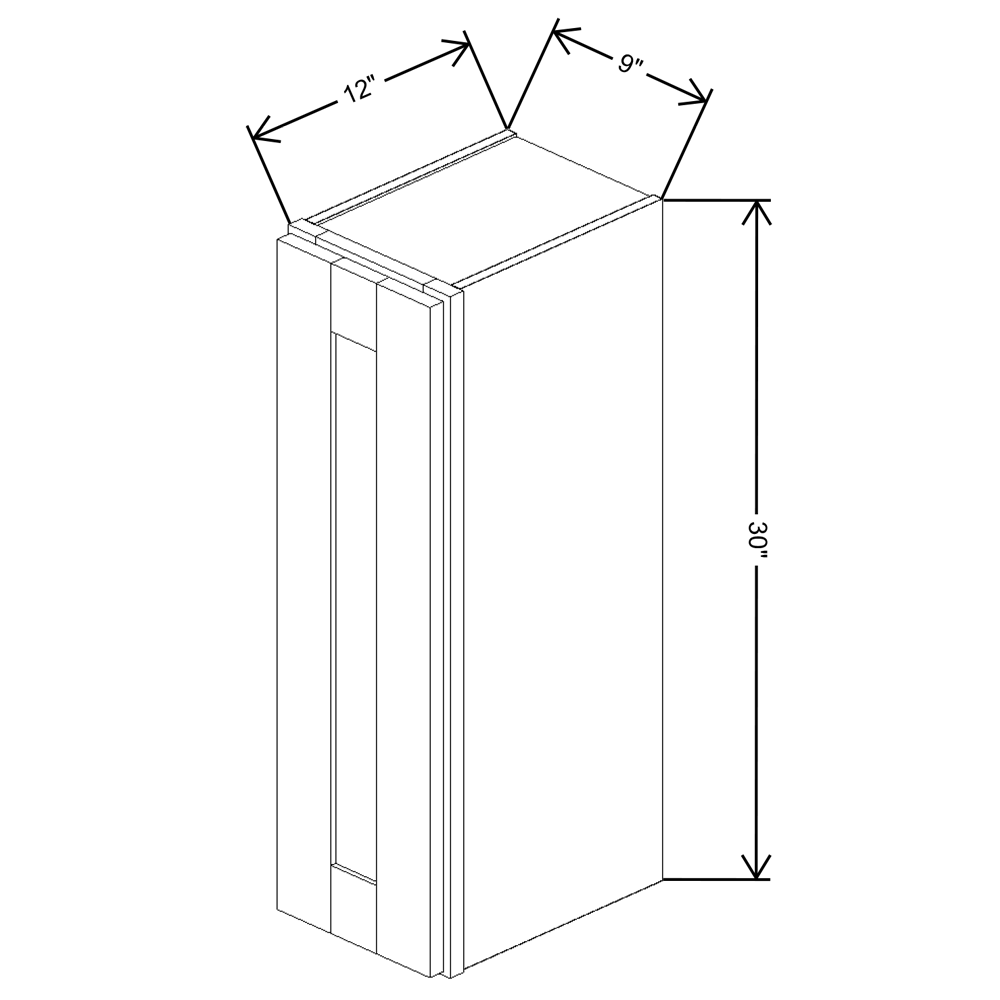 Fabuwood Allure Galaxy Mocha 9" W X 30" H X 12" D  Single Door Wall Cabinet - NO FINISH
