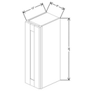 Fabuwood Allure Galaxy Mocha 9" W X 30" H X 12" D  Single Door Wall Cabinet - RIGHT SIDE (RS) - image 1