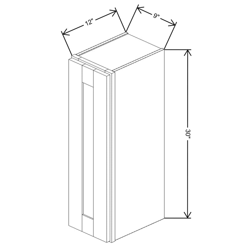 Fabuwood Allure Galaxy Nickel 9" W X 30" H X 12" D  Single Door Wall Cabinet - LEFT SIDE (L) - image 1