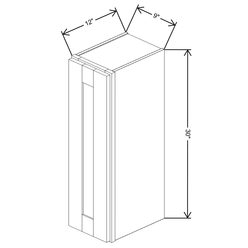 Fabuwood Value Premium Hallmark Frost 9" W X 30" H X 12" D  Single Door Wall Cabinet - NO FINISH - image 1