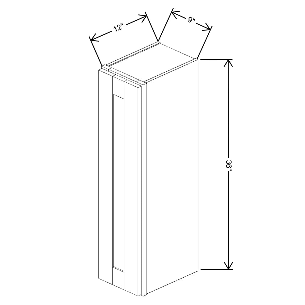 Fabuwood Allure Galaxy Timber 9" W X 36" H X 12" D  Single Door Wall Cabinet - RIGHT SIDE (R)