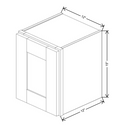 Fabuwood Allure Galaxy Mocha 12" W X 15" H X 12" D  Single Door Wall Cabinet - BOTH SIDE (BS) - image 1