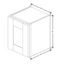 Fabuwood Allure Galaxy Dove 12" W X 15" H X 12" D  Single Door Wall Cabinet - RIGHT SIDE (R) - image 1