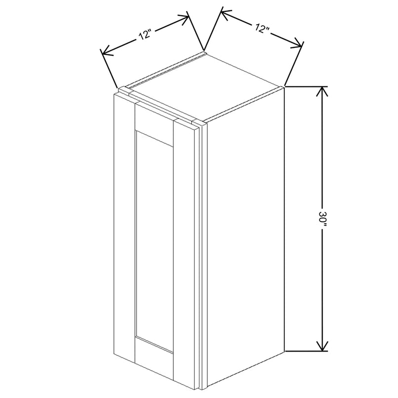Fabuwood Quest Metro Mist 12" W X 30" H X 12" D  Single Door Wall Cabinet - NO FINISH - image 1