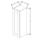 Fabuwood Allure Galaxy Mocha 12" W X 36" H X 12" D  Single Door Wall Cabinet - RIGHT SIDE (RS) - image 1