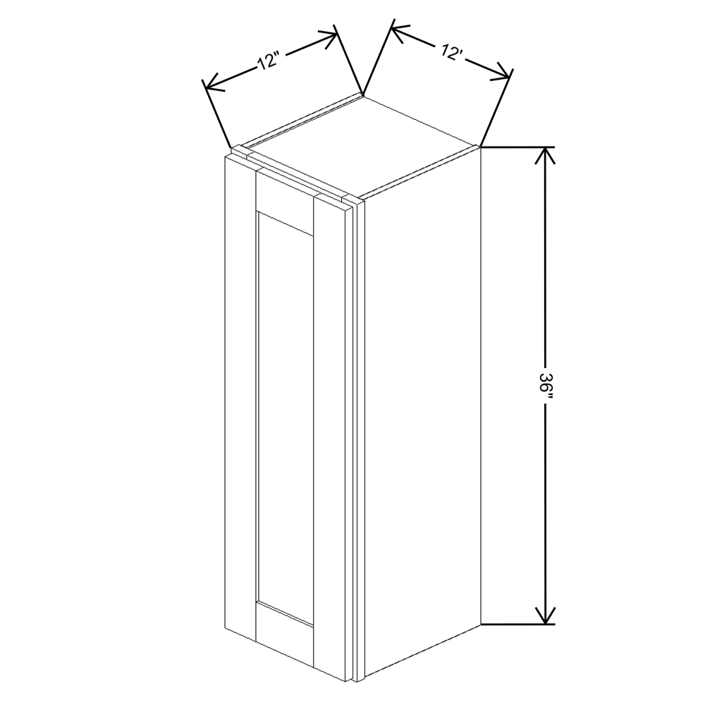 Fabuwood Allure Galaxy Mocha 12" W X 36" H X 12" D  Single Door Wall Cabinet - RIGHT SIDE (RS)