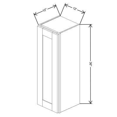 Fabuwood Allure Galaxy Mocha 12" W X 36" H X 12" D  Single Door Wall Cabinet - RIGHT SIDE (RS) - image 1