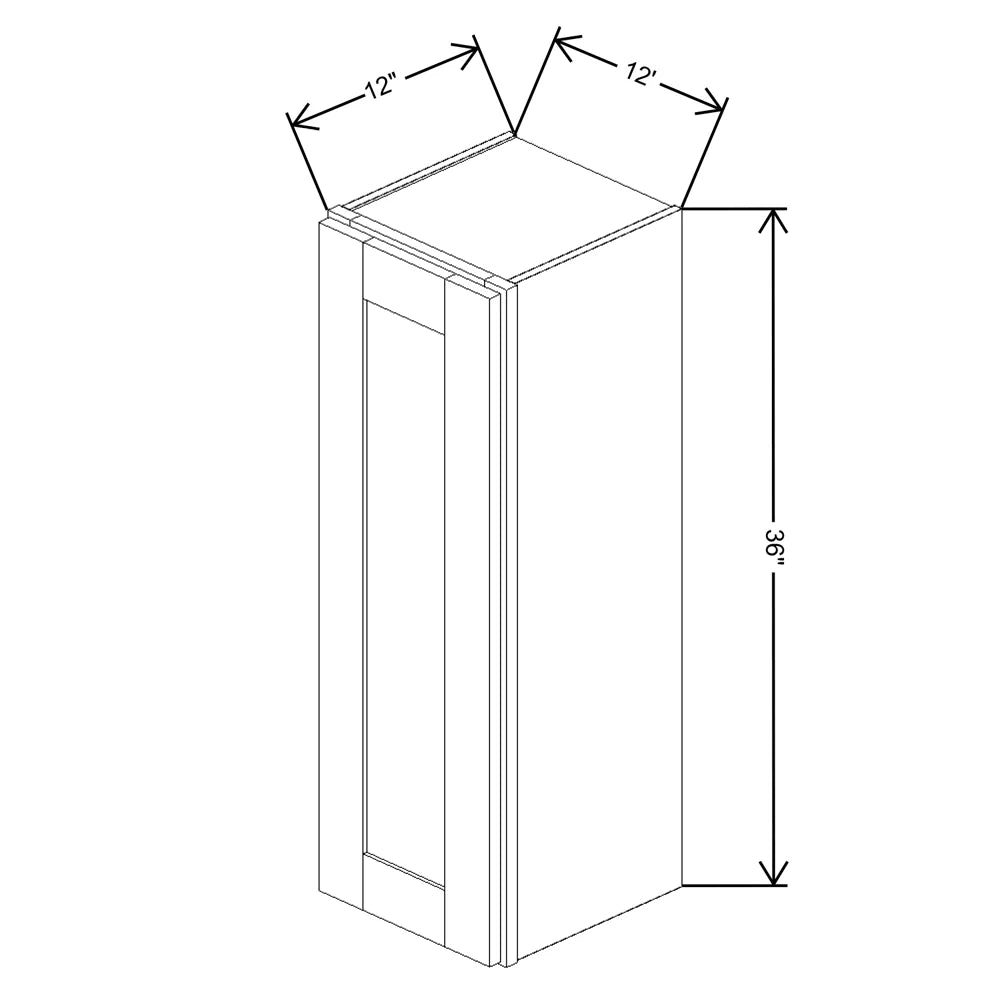 Fabuwood Allure Galaxy Timber 12" W X 36" H X 12" D  Single Door Wall Cabinet - LEFT SIDE (L)