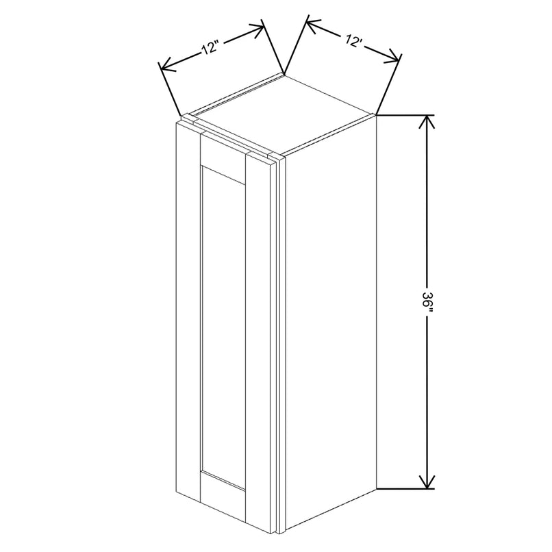 Fabuwood Allure Galaxy Dove 12" W X 36" H X 12" D  Single Door Wall Cabinet - LEFT SIDE (L) - image 1