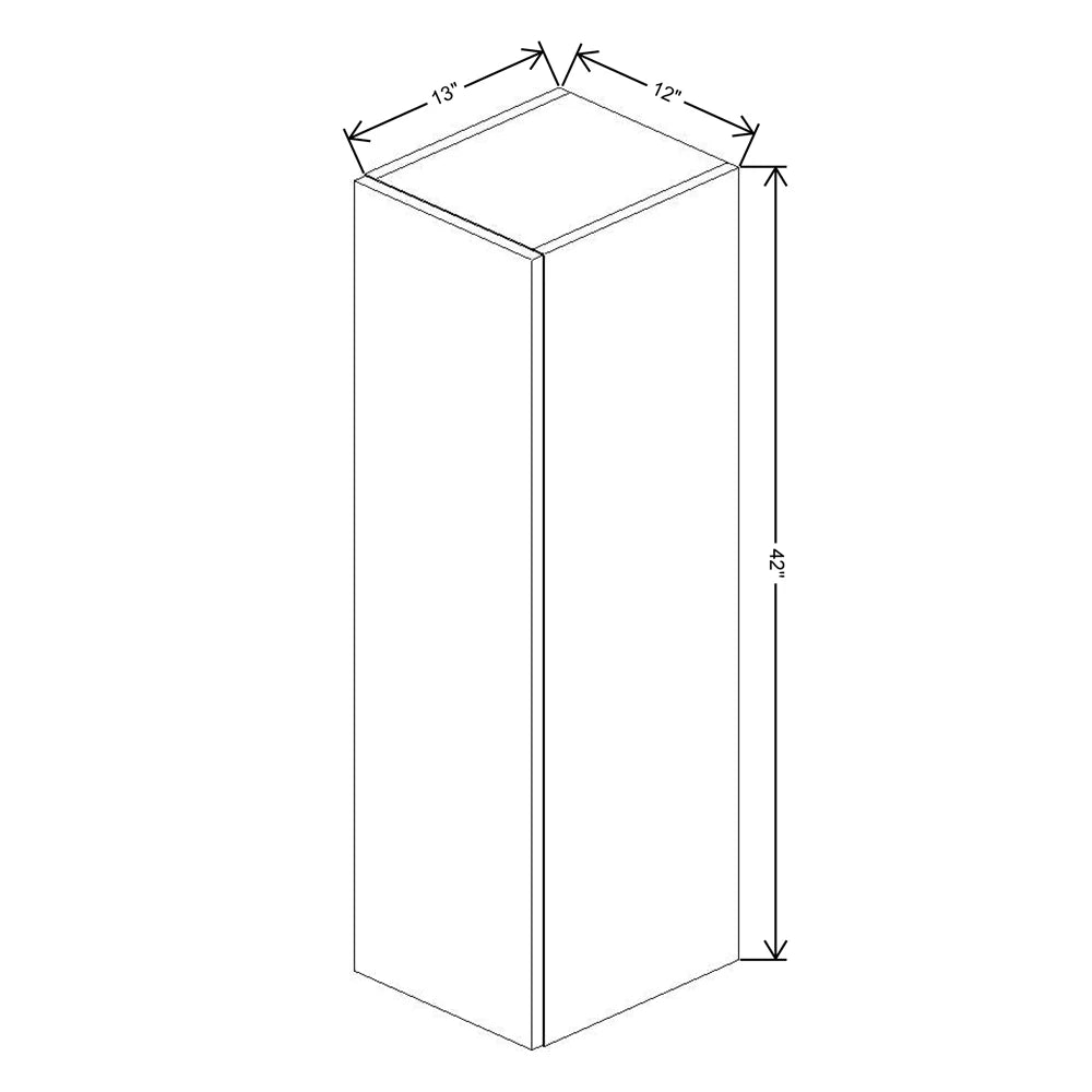 Fabuwood Illume Catalina Carbone Matte 12" W x 42" H x 13" D Single Door Wall Cabinet