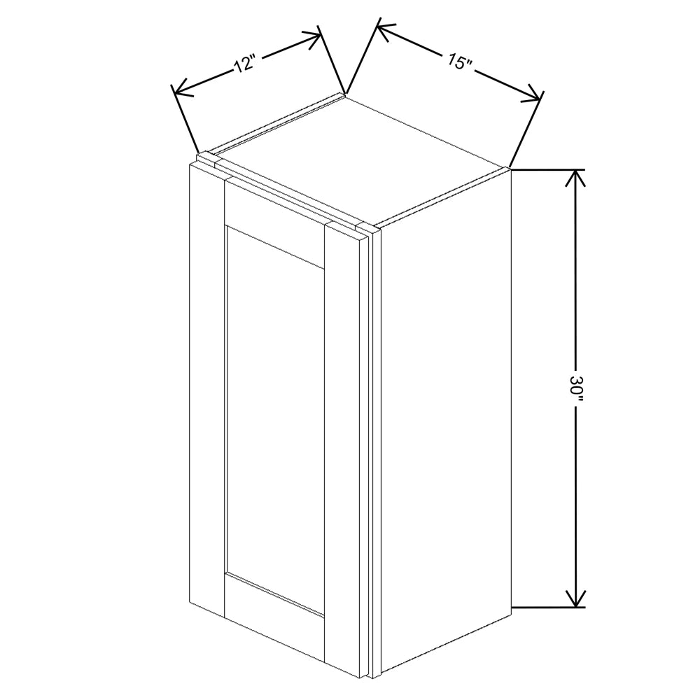 Fabuwood Quest Metro Mist 15" W X 30" H X 12" D  Single Door Wall Cabinet - NO FINISH