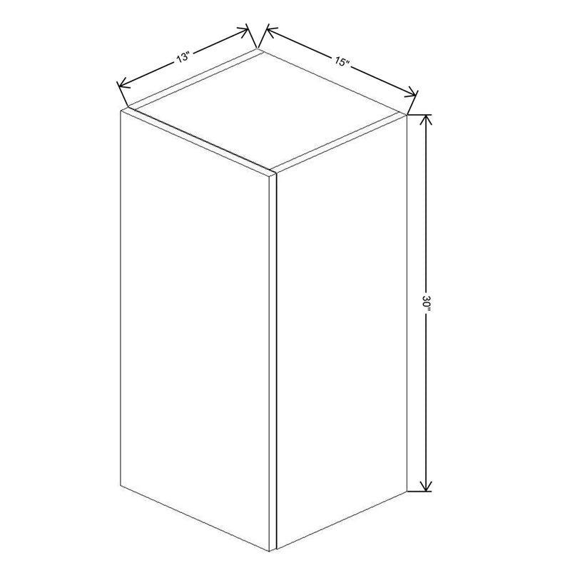 Fabuwood Illume Catalina Bianco Matte 15" W x 30" H x 13" D Single Door Wall Cabinet - image 1