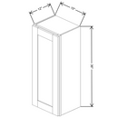 Fabuwood Allure Galaxy Mocha 15" W X 36" H X 12" D  Single Door Wall Cabinet - NO FINISH - image 1