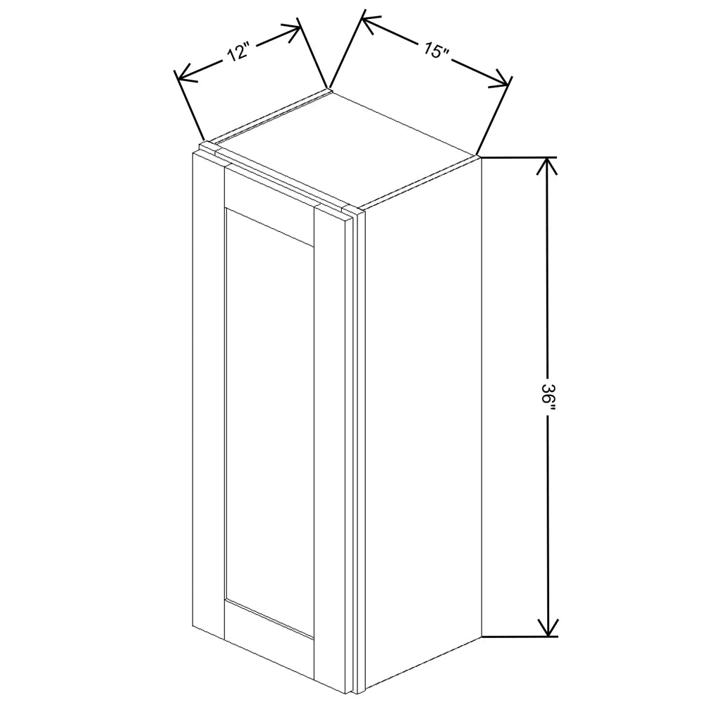 Fabuwood Quest Metro Frost 15" W X 36" H X 12" D  Single Door Wall Cabinet - LEFT SIDE (L) - image 1