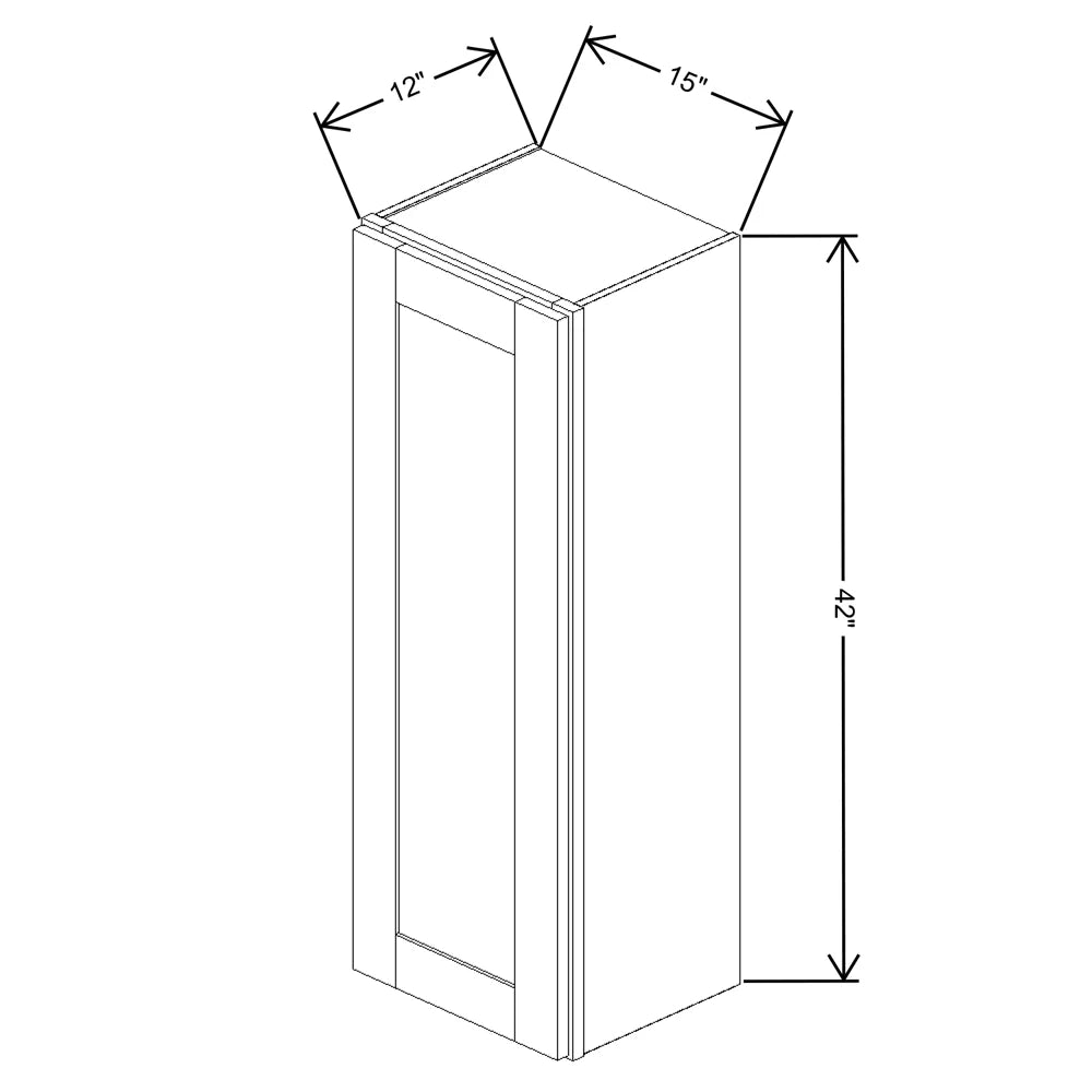Fabuwood Allure Galaxy Horizon 15" W X 42" H X 12" D Single Door Wall Cabinet - NO FINISH - image 1