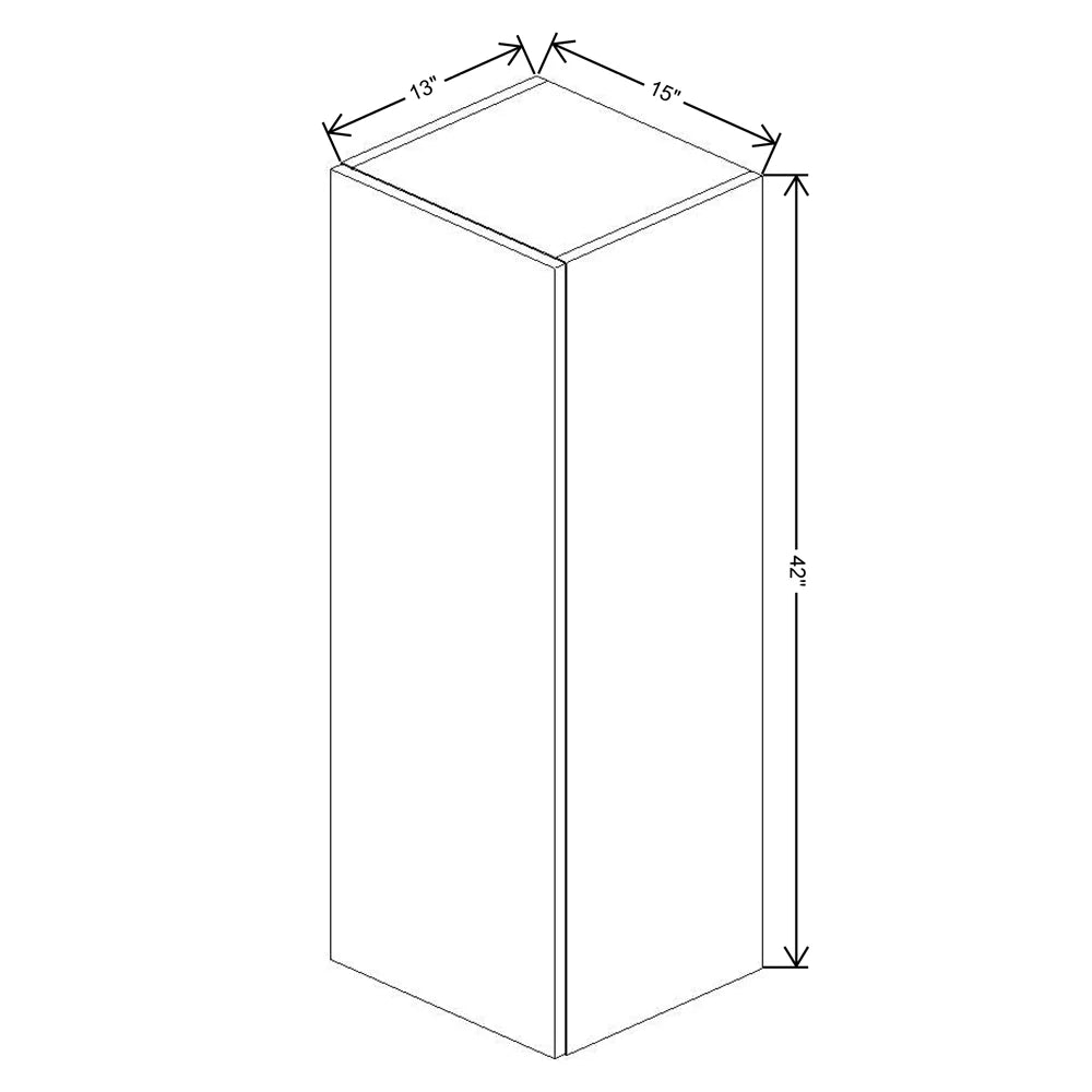 Fabuwood Illume Catalina Carbone Matte 15" W x 42" H x 13" D Single Door Wall Cabinet