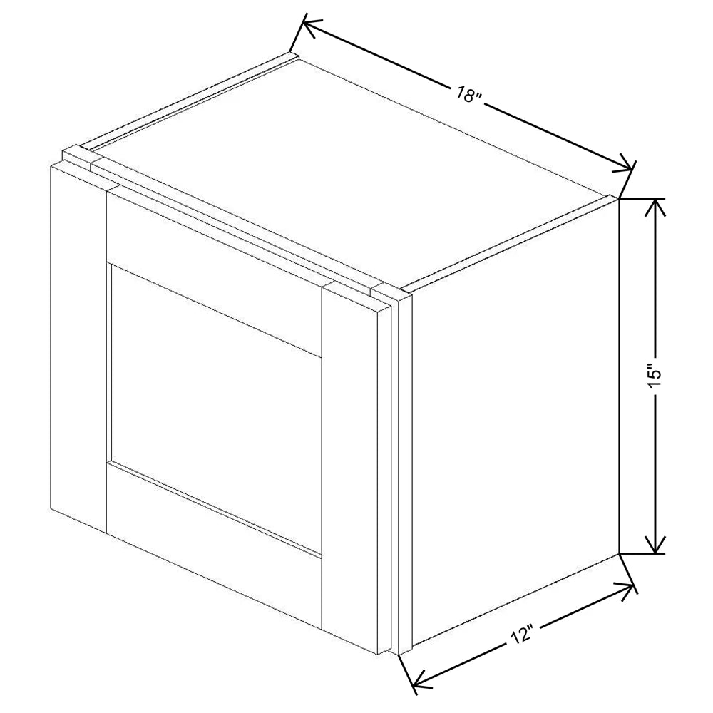 Fabuwood Allure Onyx Frost 18" W X 15" H X 12" D  Single Door Wall Cabinet - RIGHT SIDE (R) - image 1