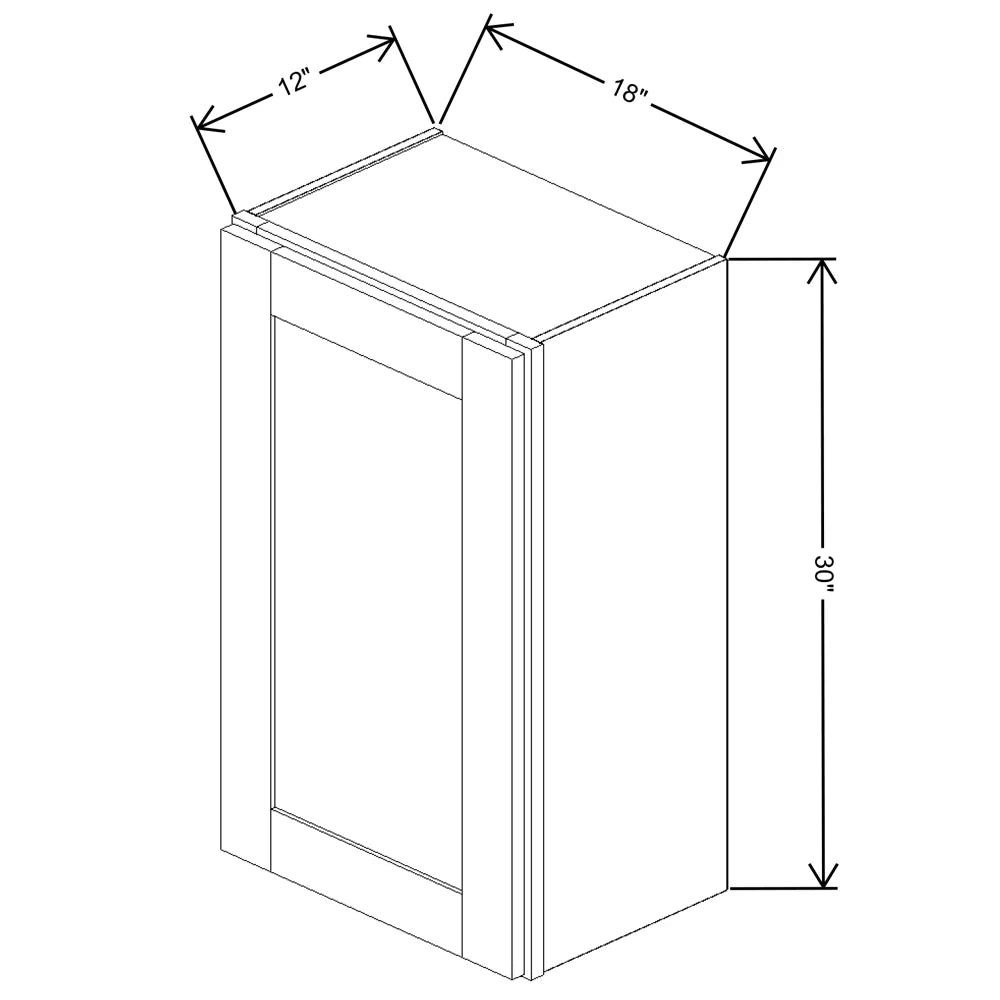 Fabuwood Quest Metro Mist 18" W X 30" H X 12" D  Single Door Wall Cabinet - LEFT SIDE (L) - image 1