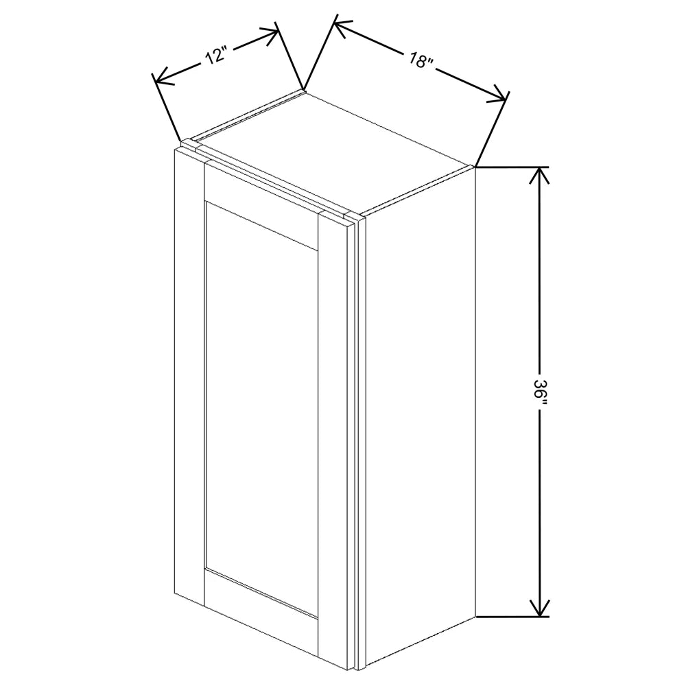 Fabuwood Allure Galaxy Dove 18" W X 36" H X 12" D  Single Door Wall Cabinet - LEFT SIDE (L) - image 1