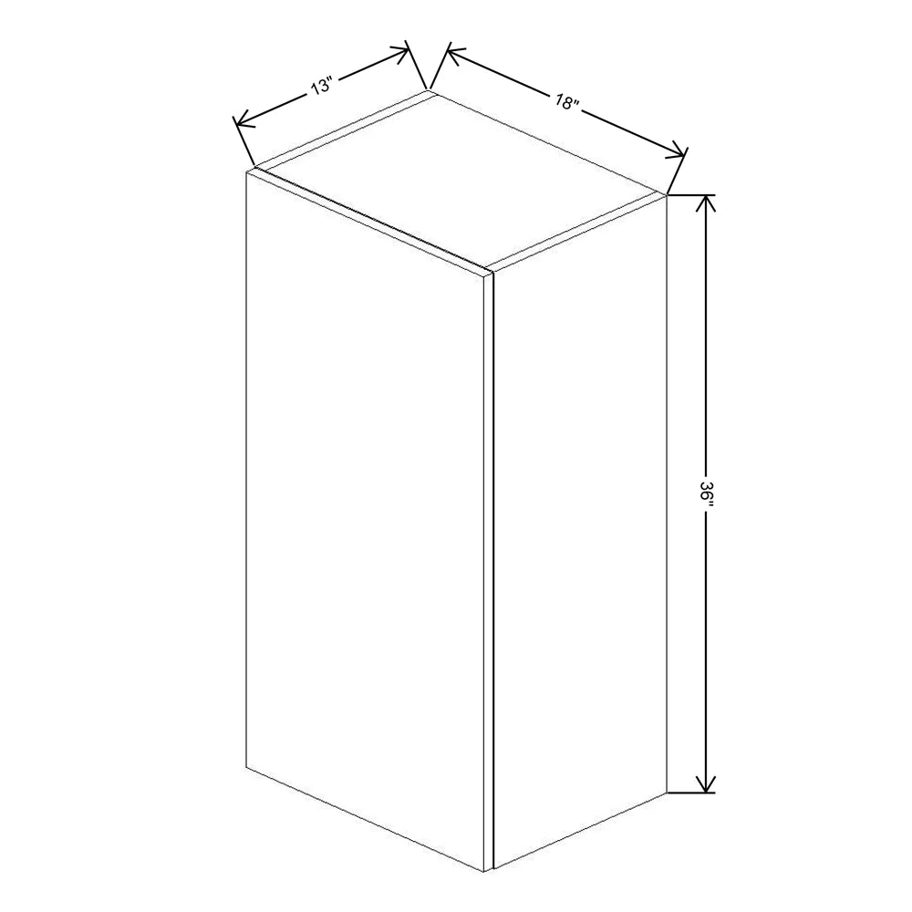 Fabuwood Illume Catalina Bianco Matte 18" W x 36" H x 13" D Single Door Wall Cabinet