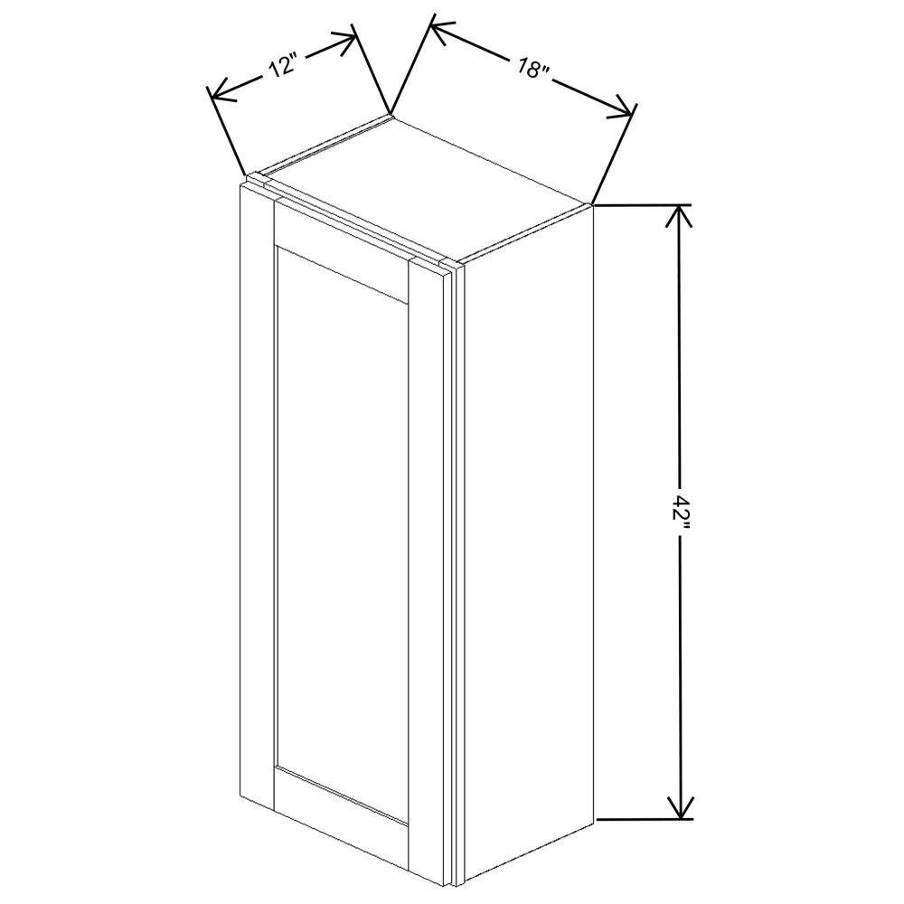 Fabuwood Allure Onyx Frost 18" W X 42" H X 12" D  Single Door Wall Cabinet - LEFT SIDE (L)