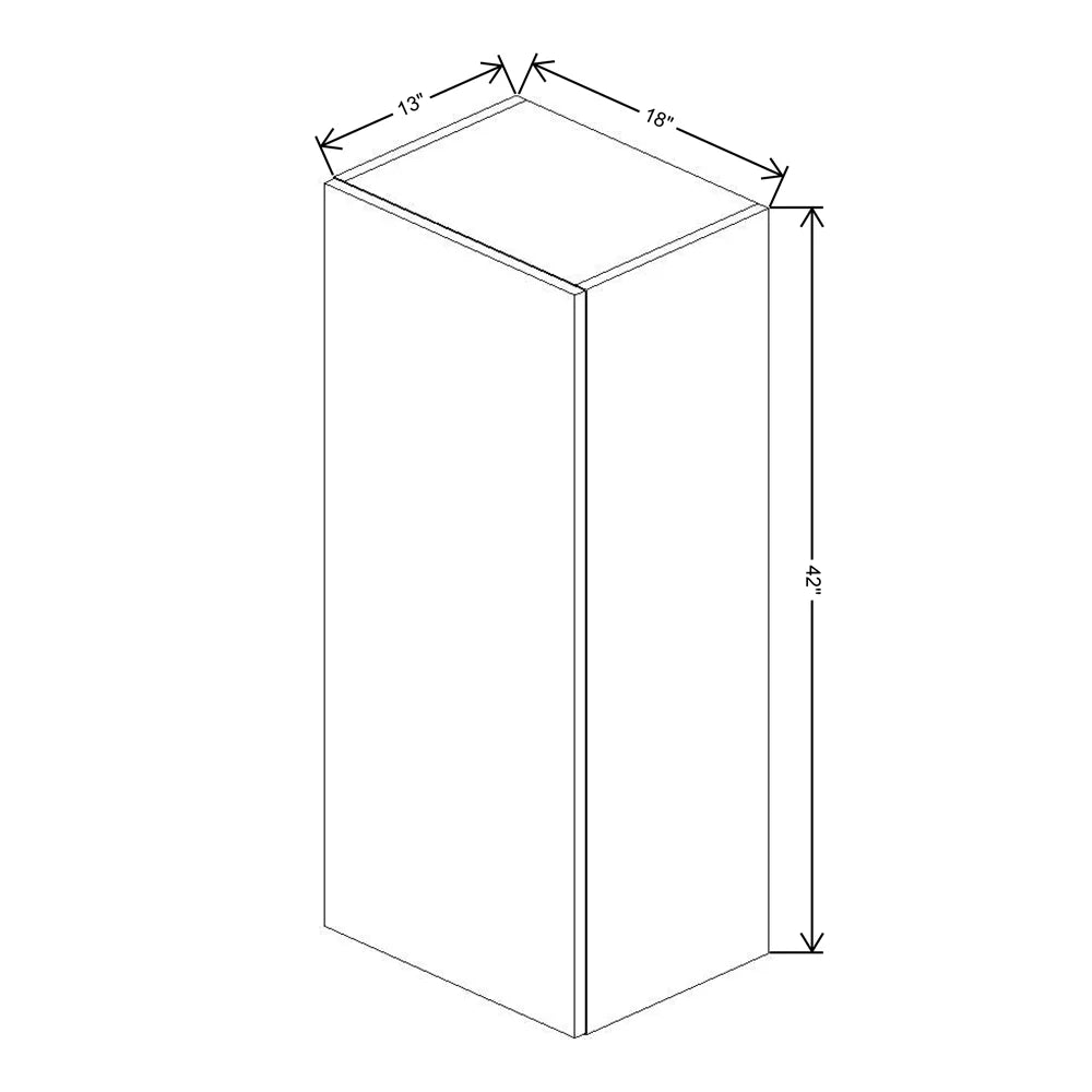 Fabuwood Illume Catalina Carbone Matte 18" W x 42" H x 13" D Single Door Wall Cabinet - image 1
