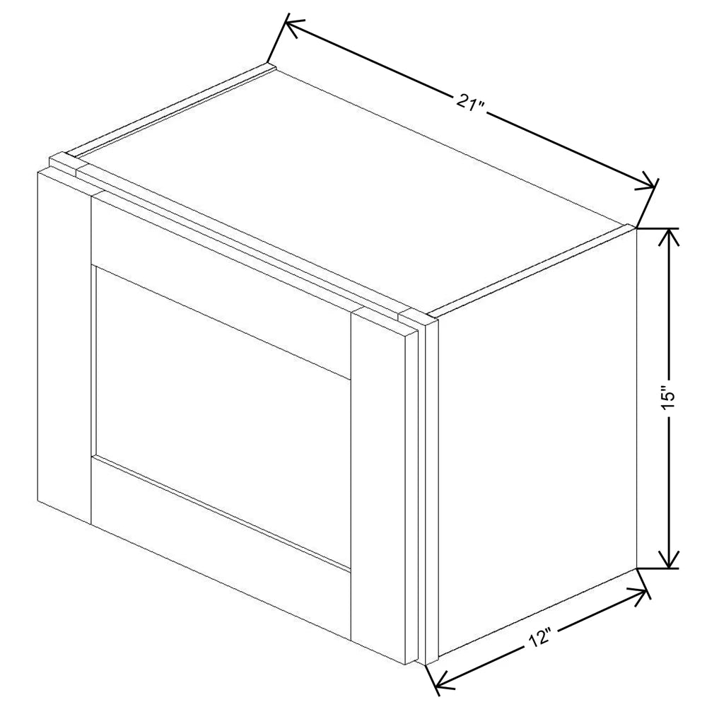 Fabuwood Allure Galaxy Frost 21" W X 15" H X 12" D  Single Door Wall Cabinet - LEFT SIDE (L)