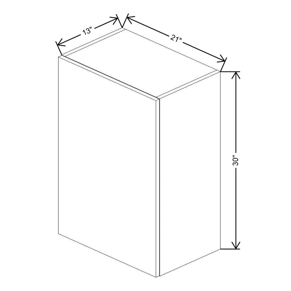 Fabuwood Illume Catalina Carbone Matte 21" W x 30" H x 13" D Single Door Wall Cabinet - image 1