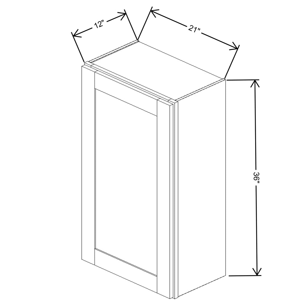 Fabuwood Allure Galaxy Timber 21" W X 36" H X 12" D  Single Door Wall Cabinet - RIGHT SIDE (R)