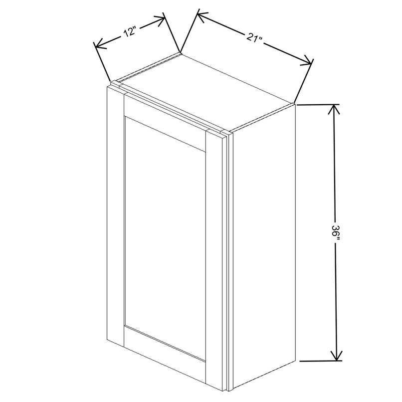 Fabuwood Allure Galaxy Frost 21" W X 36" H X 12" D  Single Door Wall Cabinet - LEFT SIDE (L) - image 1