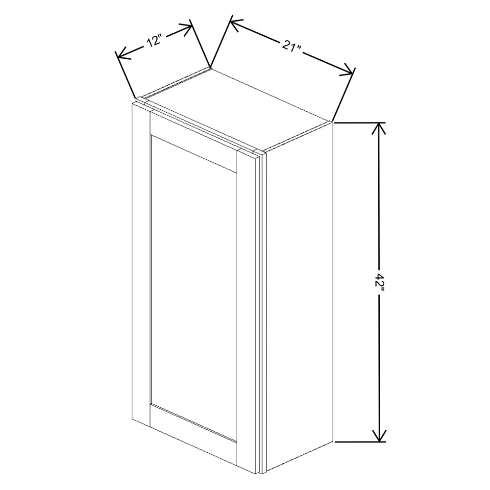 Fabuwood Allure Nexus Frost 21" W X 42" H X 12" D  Single Door Wall Cabinet - RIGHT SIDE (R)