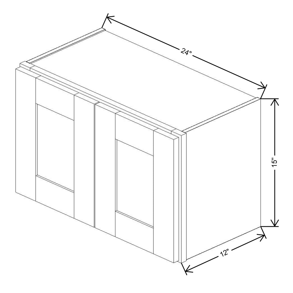 Fabuwood Allure Galaxy Dove 24" W X 15" H X 12" D Double Door Wall Cabinet - RIGHT SIDE (R) - image 1
