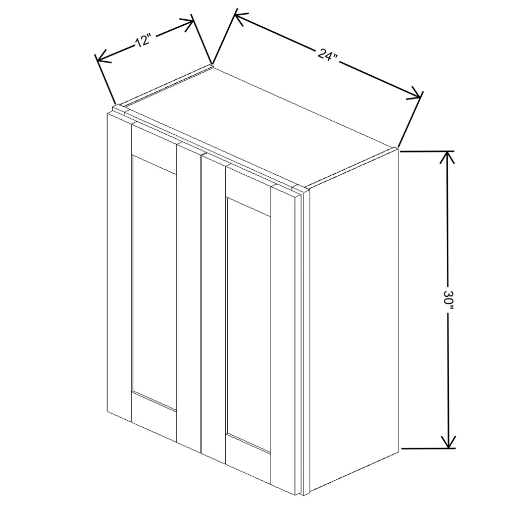 Fabuwood Allure Galaxy Dove 24" W X 30" H X 12" D Double Door Wall Cabinet - LEFT SIDE (L)