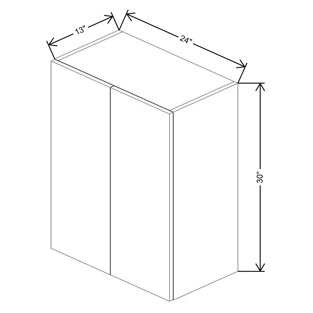 Fabuwood Illume Catalina Bianco Matte 24" W x 30" H x 13" D Double Door Wall Cabinet