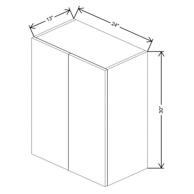 Fabuwood Illume Catalina Grigio Gloss 24" W X 30" H X 13" D Double Door Wall Cabinet - image 1