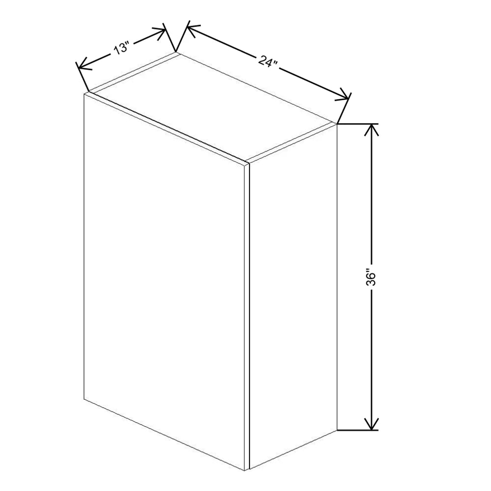 Fabuwood Illume Catalina Bianco Matte 24" W x 36" H x 13" D Single Door Wall Cabinet