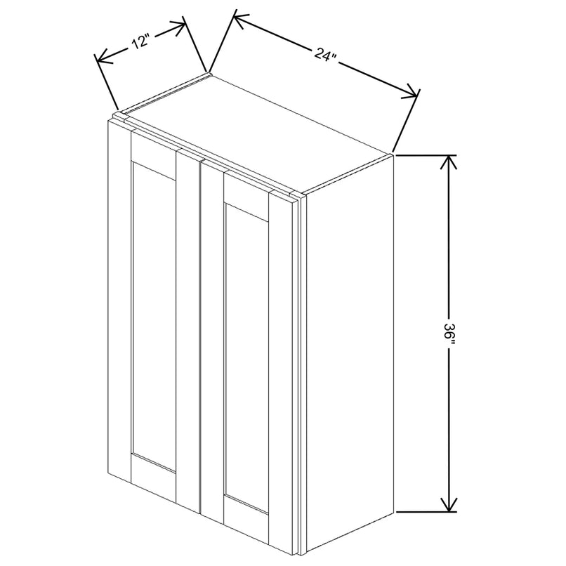 Fabuwood Quest Discovery Frost 24" W X 36" H X 12" D Double Door Wall Cabinet - NO FINISH - image 1
