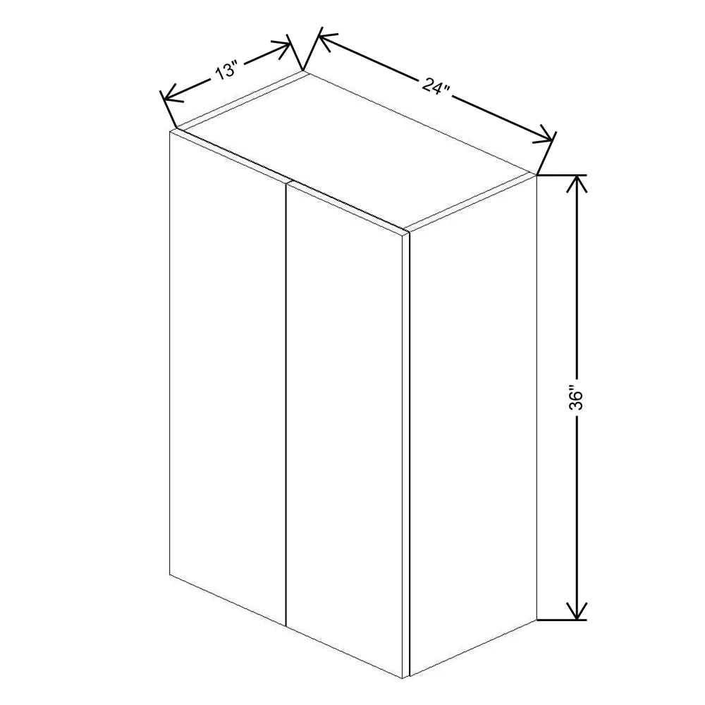 Fabuwood Illume Catalina Bianco Matte 24" W x 36" H x 13" D Double Door Wall Cabinet - image 1