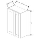 Fabuwood Allure Galaxy Mocha 24" W X 36" H X 12" D Double Door Wall Cabinet - BOTH SIDE (BS) - image 1