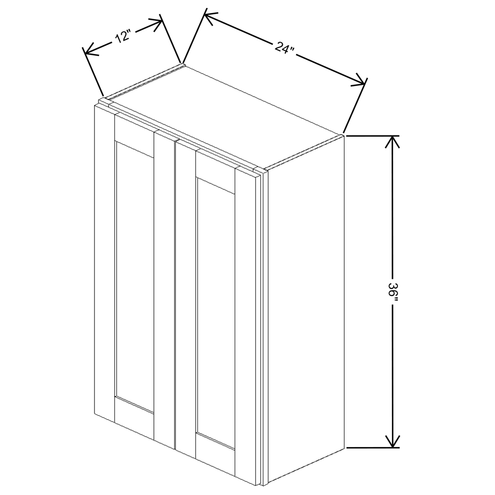 Fabuwood Allure Galaxy Mocha 24" W X 36" H X 12" D Double Door Wall Cabinet - BOTH SIDE (BS)