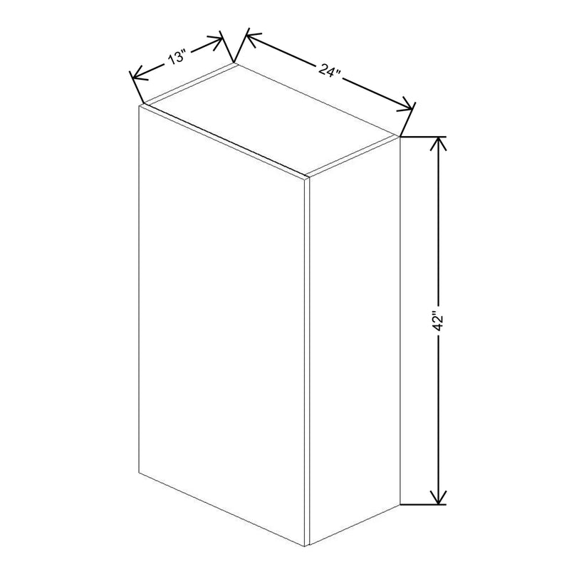 Fabuwood Illume Catalina Carbone Matte 24" W x 42" H x 13" D Single Door Wall Cabinet - image 1