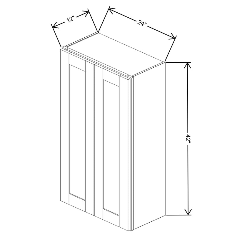 Fabuwood Value Premium Hallmark Frost 24" W X 42" H X 12" D Double Door Wall Cabinet - BOTH SIDE (BS) - image 1