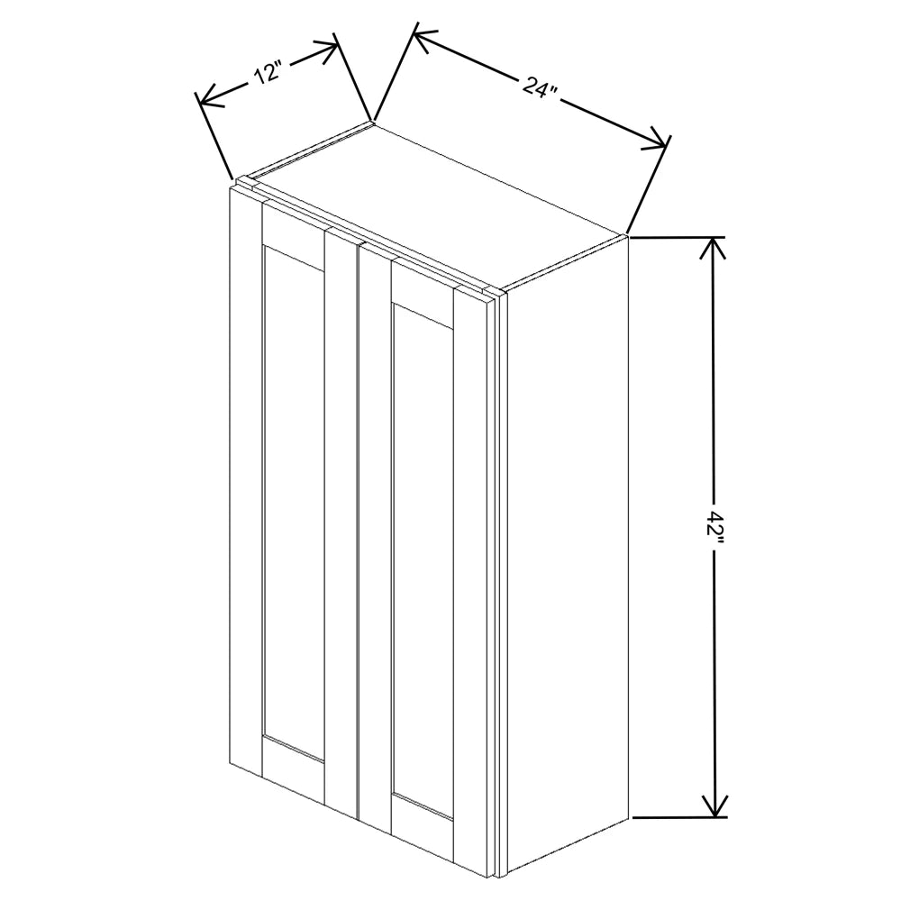 Fabuwood Quest Discovery Frost 24" W X 42" H X 12" D Double Door Wall Cabinet - RIGHT SIDE (R)