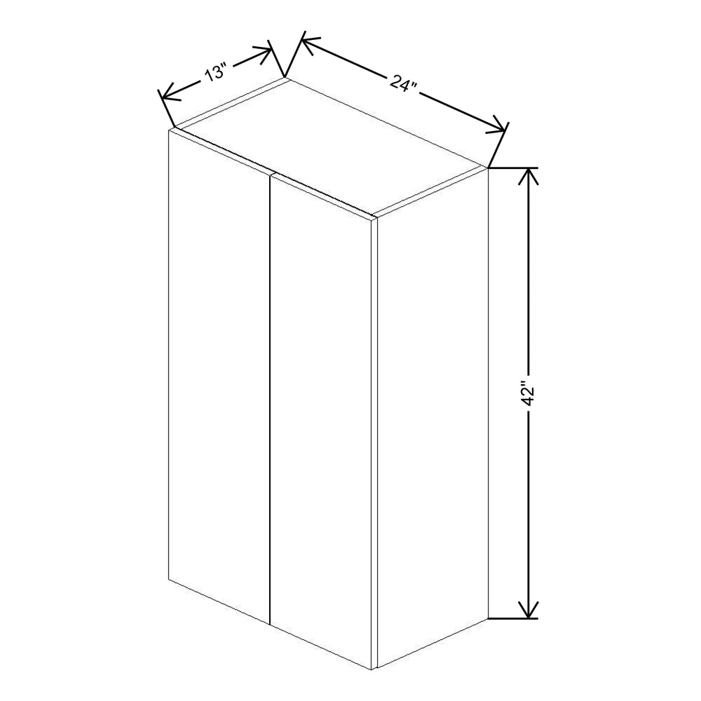 Fabuwood Illume Catalina Grigio Gloss 24" W X 42" H X 13" D Double Door Wall Cabinet - image 1