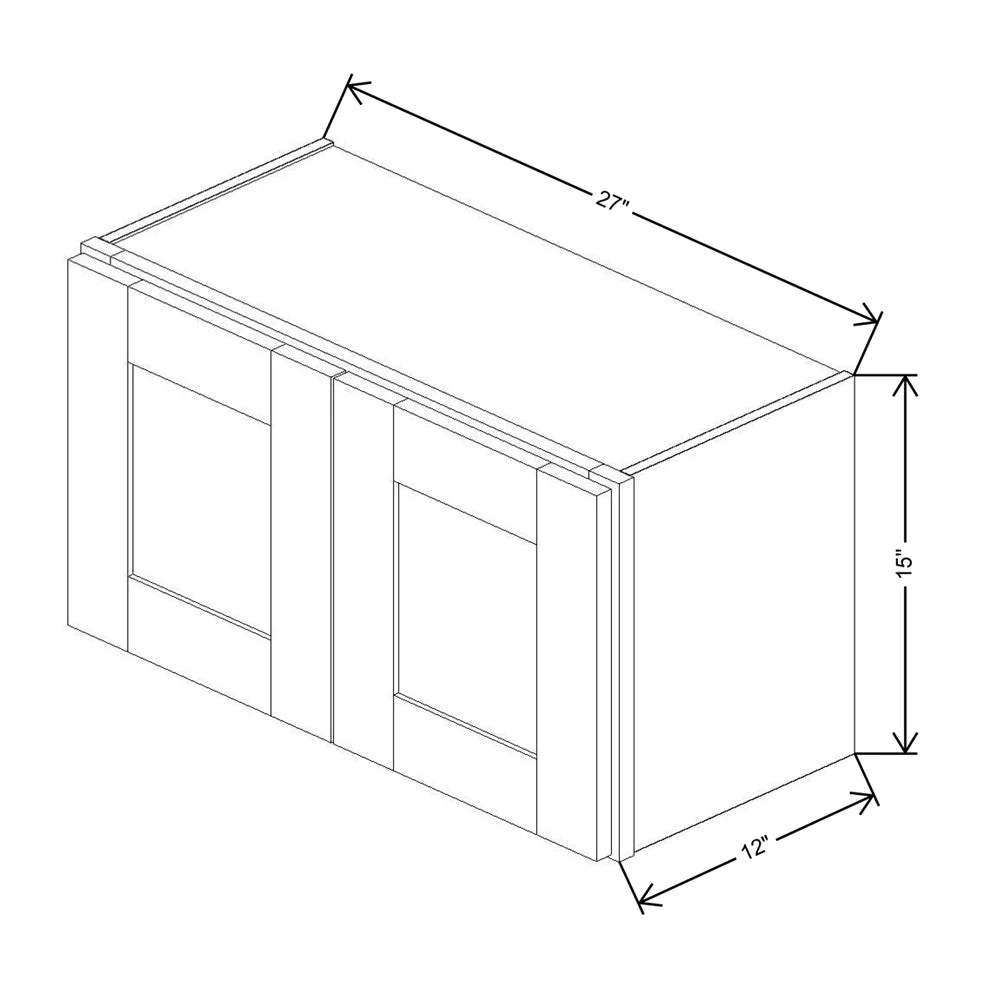 Fabuwood Allure Galaxy Timber 27" W X 15" H X 12" D Double Door Wall Cabinet - RIGHT SIDE (R)