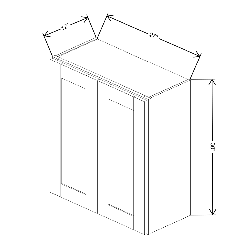 Fabuwood Allure Galaxy Mocha 27" W X 30" H X 12" D Double Door Wall Cabinet - RIGHT SIDE (RS) - image 1