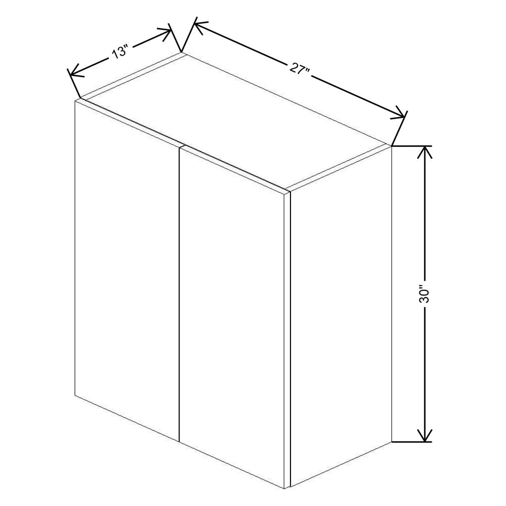 Fabuwood Illume Catalina Bianco Matte 27" W x 30" H x 13" D Double Door Wall Cabinet - image 1
