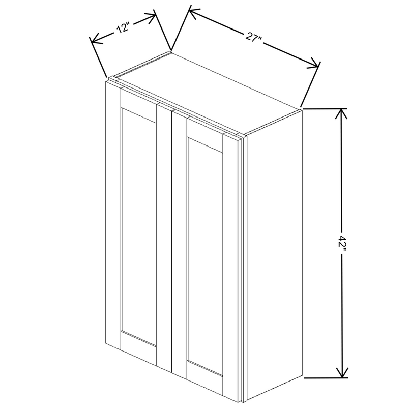 Fabuwood Allure Galaxy Mocha 27" W X 42" H X 12" D Double Door Wall Cabinet - NO FINISH - image 1