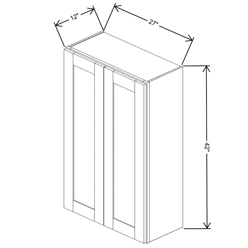 Fabuwood Quest Metro Java 27" W X 42" H X 12" D Double Door Wall Cabinet - RIGHT SIDE (R) - image 1
