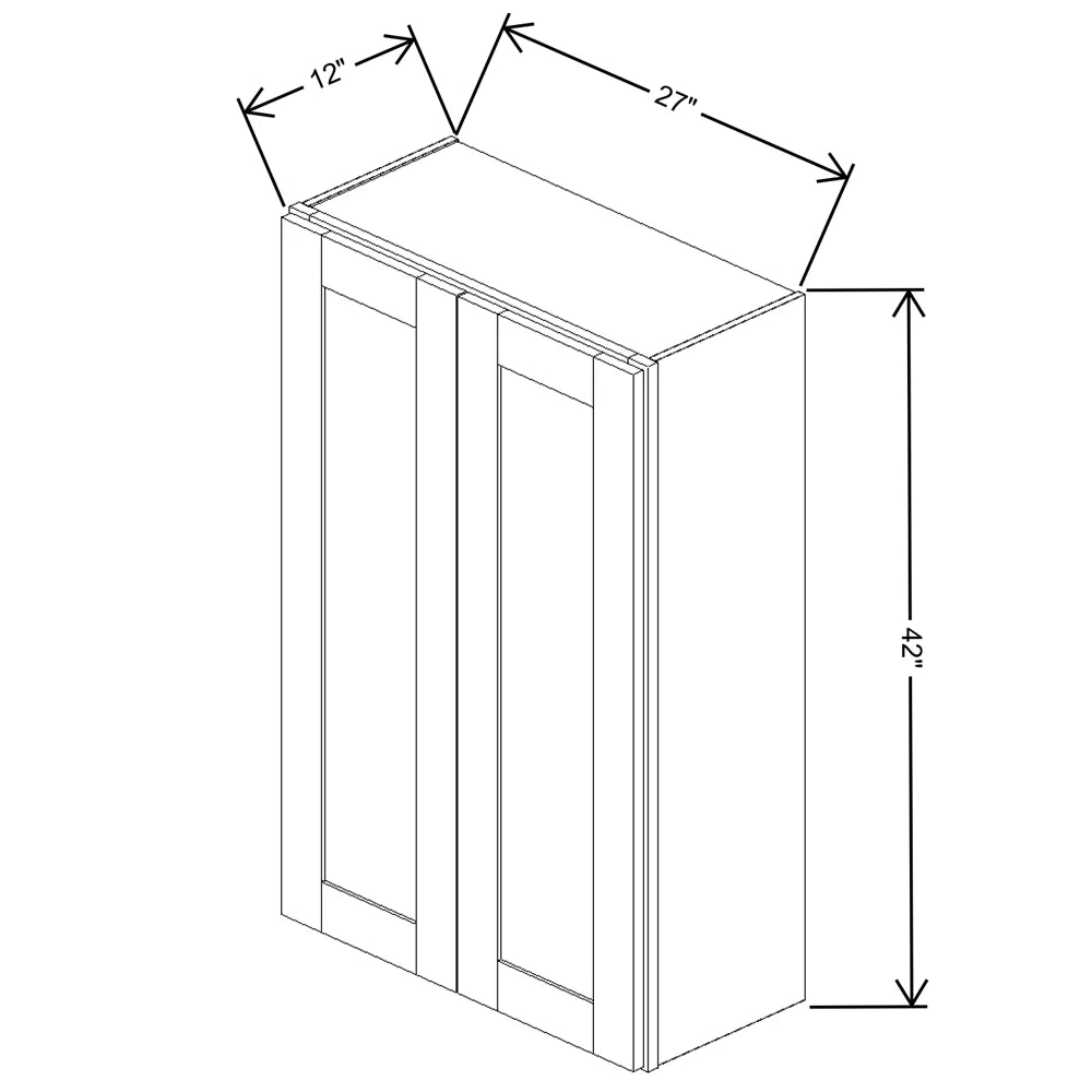 Fabuwood Allure Galaxy Dove 27" W X 42" H X 12" D Double Door Wall Cabinet - RIGHT SIDE (R) - image 1